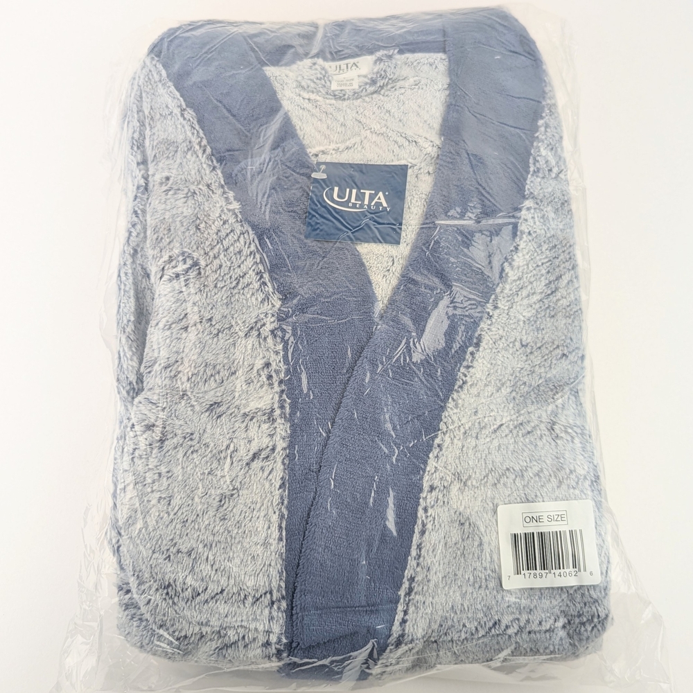Ulta Blue Plush Robe One Size Fits Most